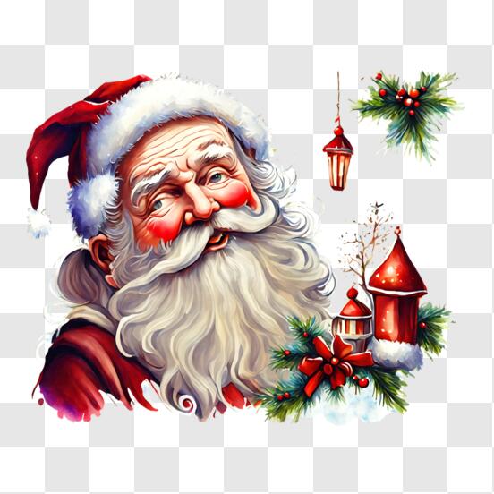 Baixe Papai Noel com Decorações e Enfeites de Natal PNG - Creative Fabrica