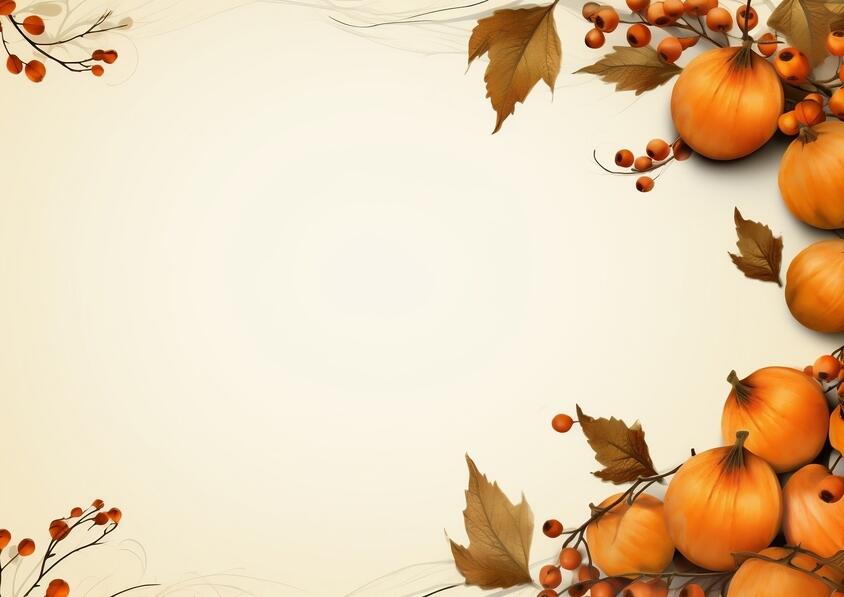 Download Autumn Pumpkins and Berries on Beige Background Backgrounds ...