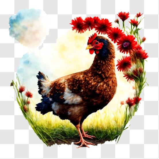 Etiqueta do desenho da galinha do galo, galinha, criança, animais png