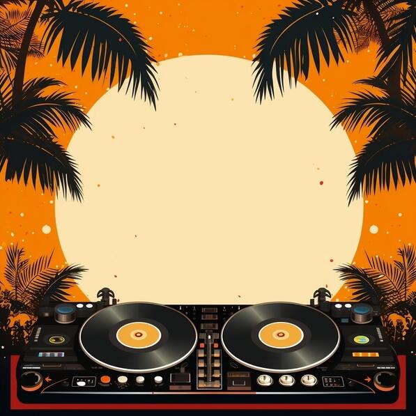 Download DJ Set with Palm Trees in the Background Backgrounds Online ...