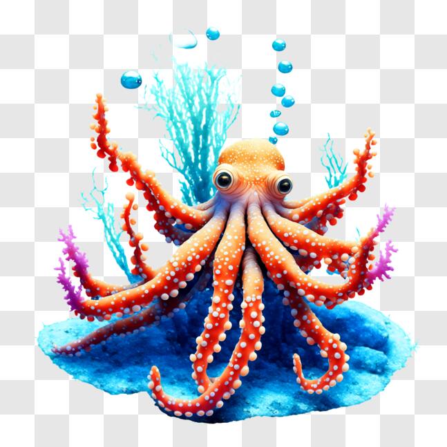 Octopus Thumbnail Download Colorful Octopus in Underwater Environment with Corals and ...