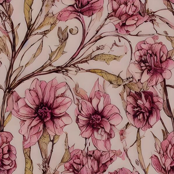 Download Seamless Pink Flower Pattern Patterns Online - Creative Fabrica