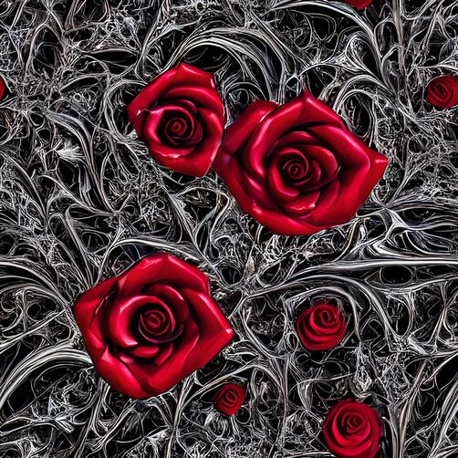Artistic Digital Image with Black and Silver Background and Red Roses Artistic Digital Image with Black and Silver Background and Red Roses thumbnail