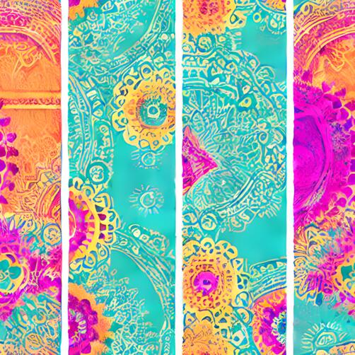 Abstract Floral Wall Art Panels in Turquoise, Orange, and Pink Tones Abstract Floral Wall Art Panels in Turquoise, Orange, and Pink Tones thumbnail