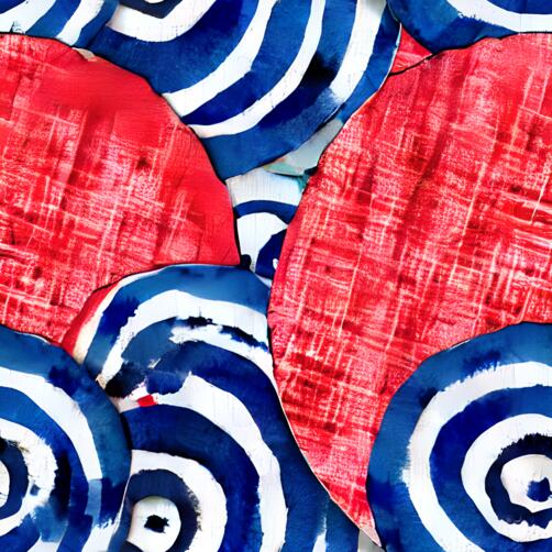 Abstract Painting with Red, White, and Blue Circles Abstract Painting with Red, White, and Blue Circles thumbnail