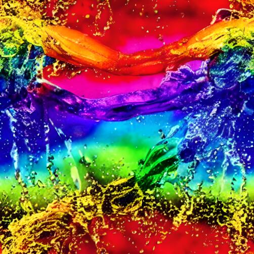 Colorful Abstract Painting with Hands in Water Colorful Abstract Painting with Hands in Water thumbnail