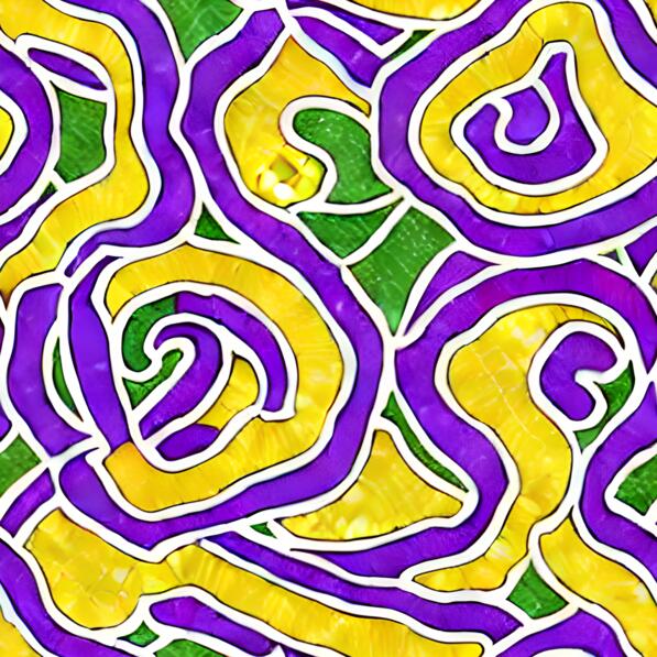 Mardi Gras Octopus Pattern in Purple, Yellow, and Green Mardi Gras Octopus Pattern in Purple, Yellow, and Green thumbnail