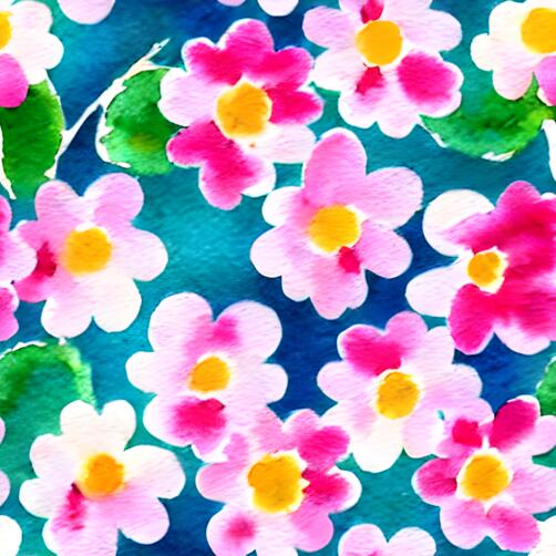 Watercolor Painting of Flowers on Blue Background Watercolor Painting of Flowers on Blue Background thumbnail