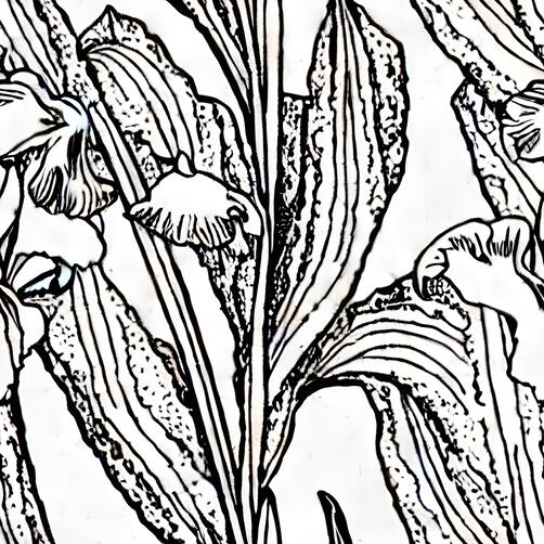 Black and White Botanical Drawing of Flowers Black and White Botanical Drawing of Flowers thumbnail