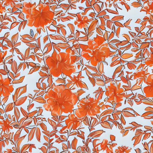 Orange Floral Pattern on White Background Orange Floral Pattern on White Background thumbnail
