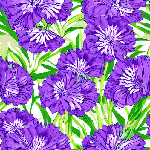 Seamless Purple Flower Pattern on White Background Seamless Purple Flower Pattern on White Background thumbnail