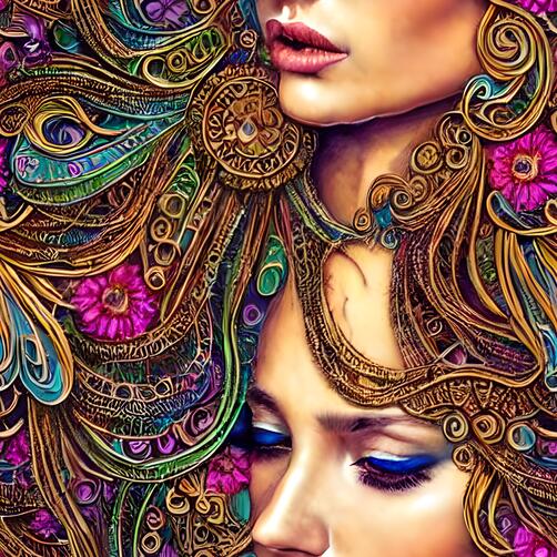 Instalação de Arte de Cabelo Colorido Representando a Feminilidade Instalação de Arte de Cabelo Colorido Representando a Feminilidade thumbnail