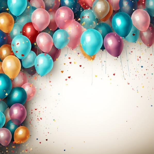 Download Colorful Balloons and Confetti Party Background Backgrounds ...