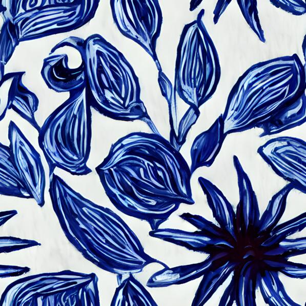 Download Blue and White Floral Pattern Patterns Online - Creative Fabrica