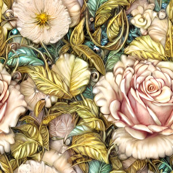 Download Pink and White Roses Seamless Pattern with Pearls Patterns ...