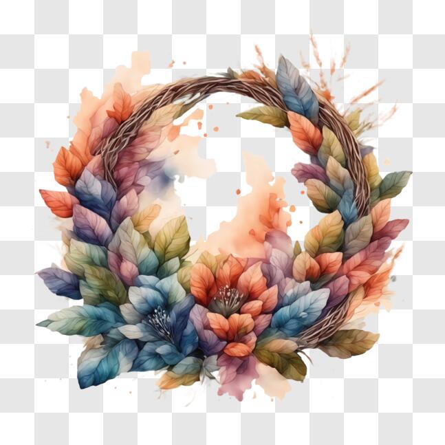 Download Watercolor Wreath for Home and Office Decor PNG Online ...