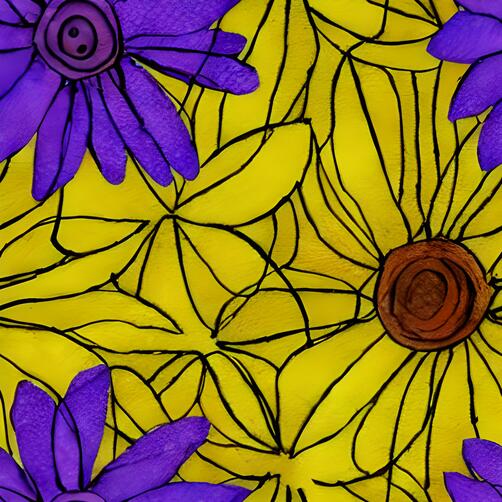 Floral Pattern on Yellow Background Floral Pattern on Yellow Background thumbnail