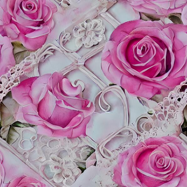 Download Elegant Collage of Pink Roses Patterns Online - Creative Fabrica