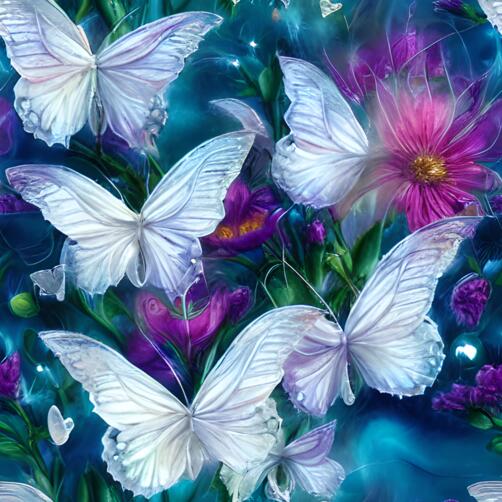 Seamless Pattern of Butterflies and Flowers Seamless Pattern of Butterflies and Flowers thumbnail