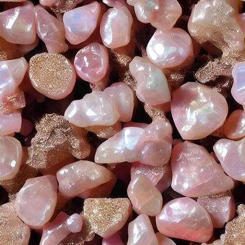 Close-up of Pink and Brown Pebbles for Jewelry and Decoration Close-up of Pink and Brown Pebbles for Jewelry and Decoration thumbnail