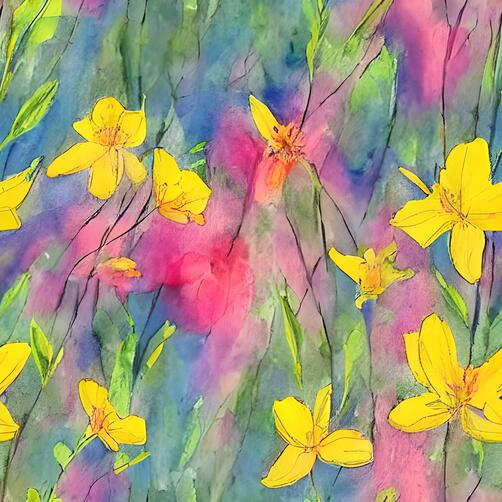 Watercolor Painting of Yellow Flowers in the Grass Watercolor Painting of Yellow Flowers in the Grass thumbnail