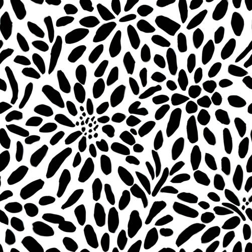 Black and White Floral Pattern with Leaves in the Shape of Flowers Black and White Floral Pattern with Leaves in the Shape of Flowers thumbnail