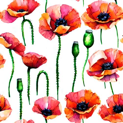 Seamless pattern of red and orange poppy flowers Seamless pattern of red and orange poppy flowers thumbnail