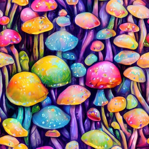 Colorful Mushroom Painting - Artistic Exploration of Nature Colorful Mushroom Painting - Artistic Exploration of Nature thumbnail