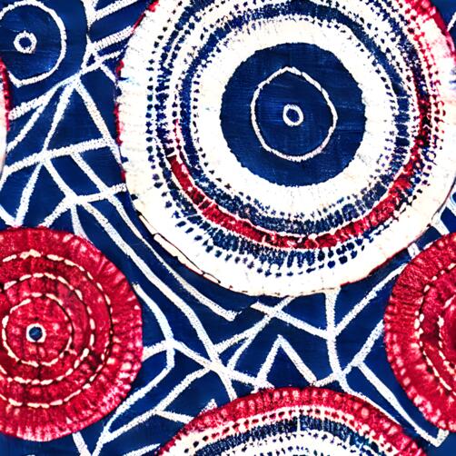 Red, White, and Blue Fabric with Circular Designs Red, White, and Blue Fabric with Circular Designs thumbnail