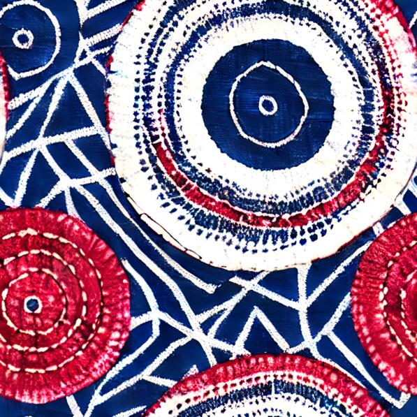 Download Red, White, and Blue Fabric with Circular Designs Patterns ...