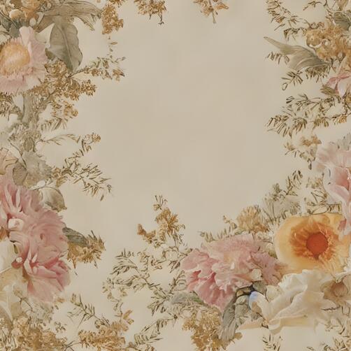 Floral Frame with Pink, Yellow, and White Flowers on Beige Background Floral Frame with Pink, Yellow, and White Flowers on Beige Background thumbnail