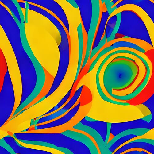 Brightly Colored Abstract Painting with Swirls Brightly Colored Abstract Painting with Swirls thumbnail