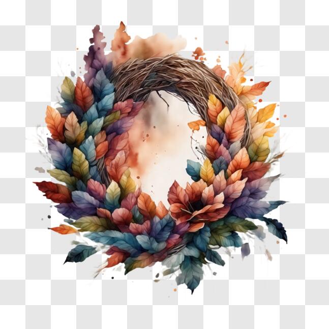 Download Colorful Fall Wreath for Home Decor and Special Occasions PNG ...