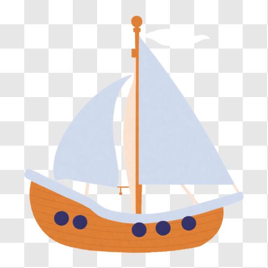 Download Small Sailboat with Blue and White Stripes PNG Online - Creative  Fabrica