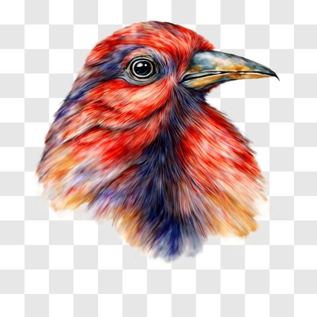 Download Vibrant Bird with Open Beak PNG Online - Creative Fabrica