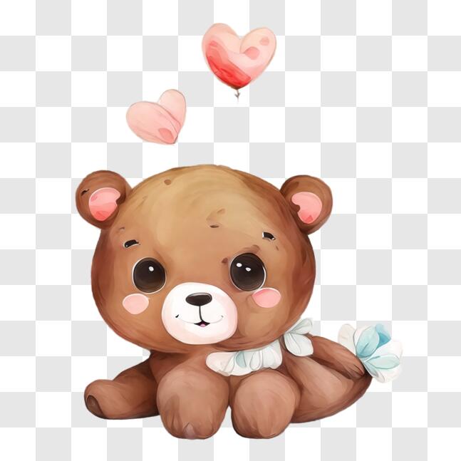 Scarica Adorabile orso di San Valentino con palloncini a forma di