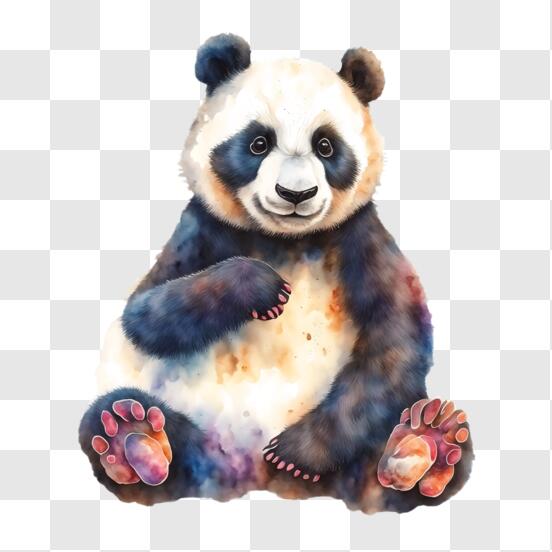 fondo de pantalla de panda colorido