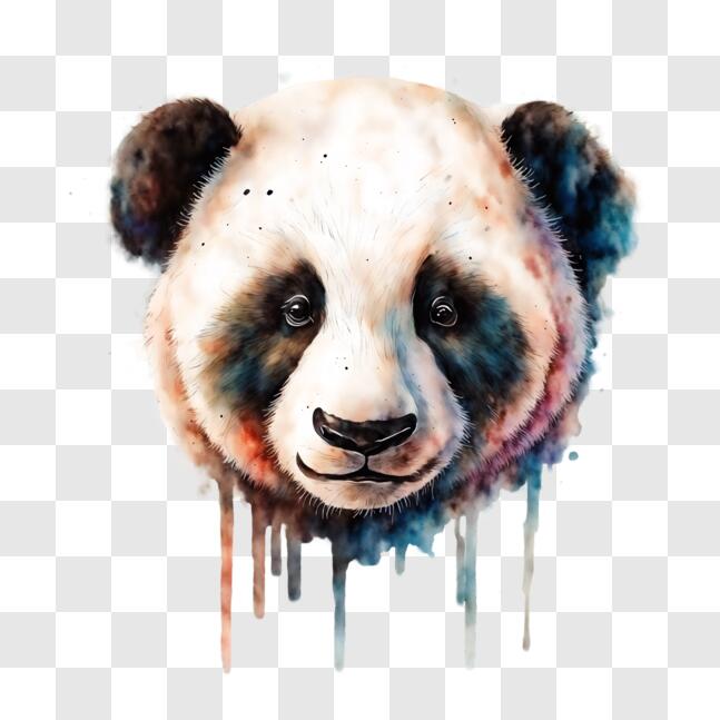 Panda Bear Fractal Gem Painting · Creative Fabrica