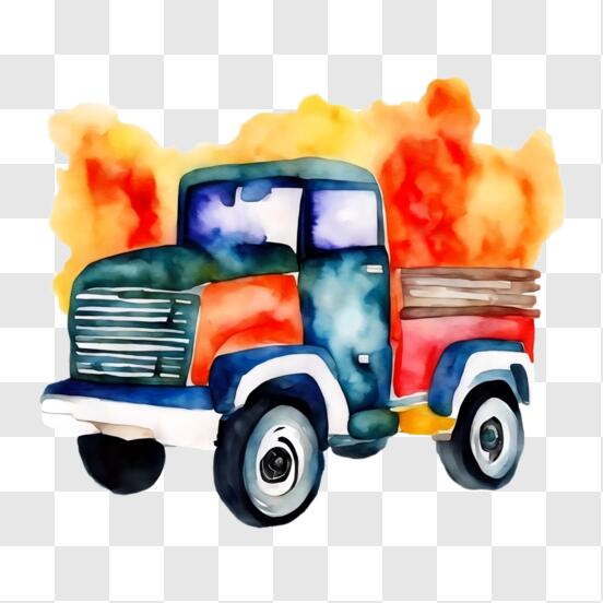 Baixe Caminhão de desenho animado colorido para transporte de
