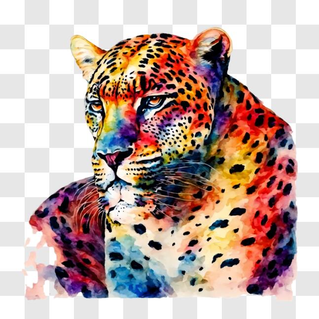 Leopard Watercolor,Digital Downloads,Leopard Clipart, PNG,EPSand