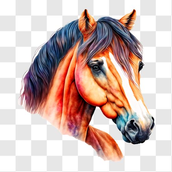 Baixe Pintura Colorida de Cavalo PNG - Creative Fabrica