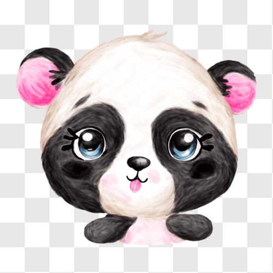 Ilustração do panda bonito dos desenhos animados com flor
