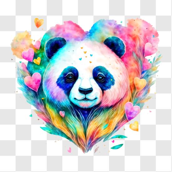 Amor Panda PNG - Imagem PANDA png segurando um coração rosa