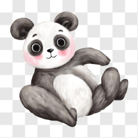 Lindo y adorable oso panda de dibujos animados · Creative Fabrica