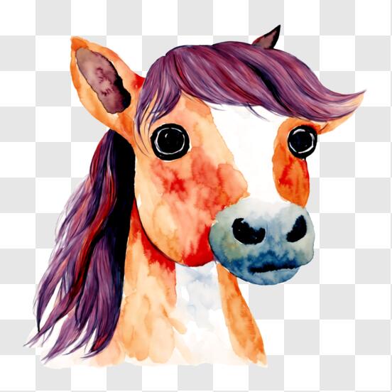 Um desenho realista de um cavalo · Creative Fabrica