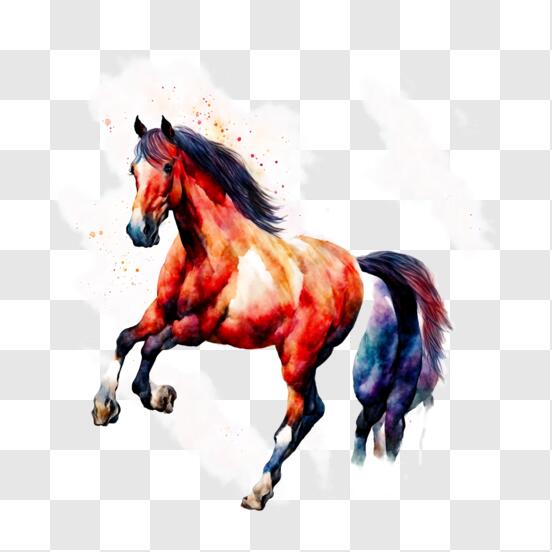 Baixe Cavalo Vibrante em Movimento PNG - Creative Fabrica