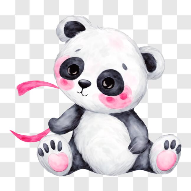 Lámpara infantil de mesa Oso Panda rosa