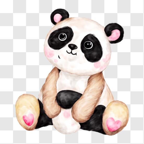 Urso Panda Com Bolinhas Padrão Sem Costura Com Rostos Animais