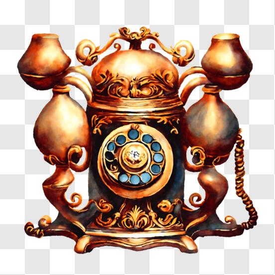Descarga Teléfono Vintage de Oro - Significado Histórico PNG En Línea -  Creative Fabrica