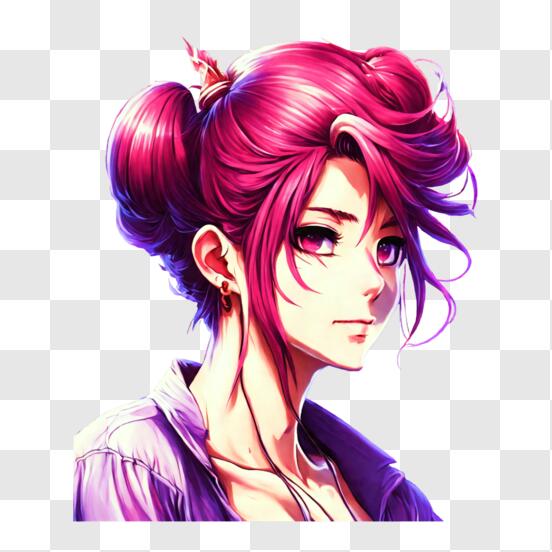 rabo de cavalo fofo cabelo roxo ilustração de personagem de anime girl  3065896 Vetor no Vecteezy